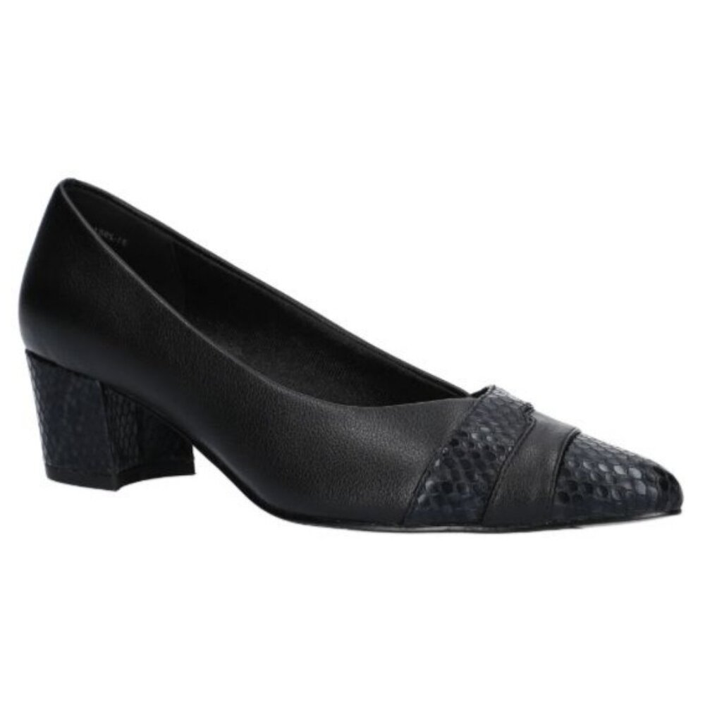 Easy Street Elle Block Heel Pumps,‎ Black Women's Size 7.5 M
